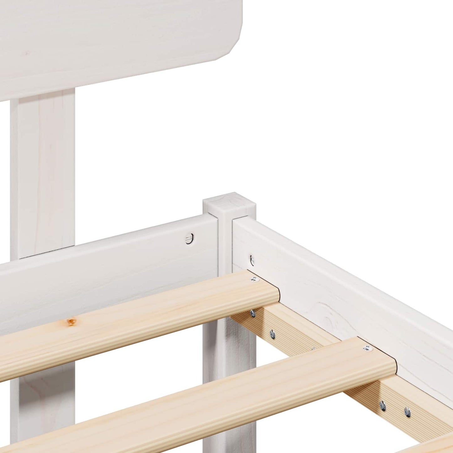 Bed Frame with Headboard White 75 x 190 cm Solid Pine Wood