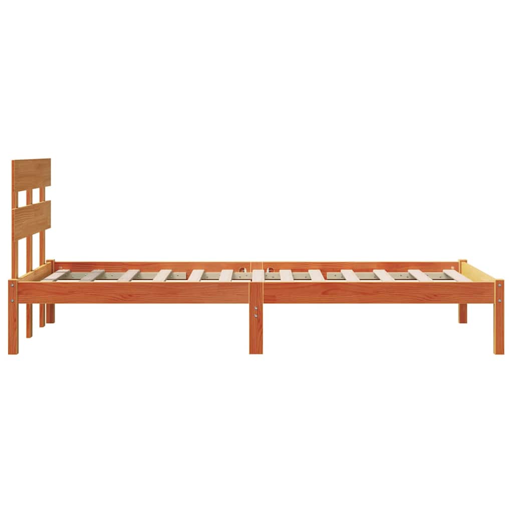 Bed Frame with Headboard Brown 80 x 200 cm Solid Pine wood