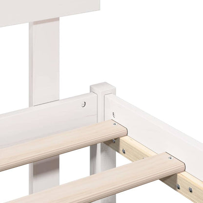 Bed Frame with Headboard White 90 x 200 cm Solid Pine wood