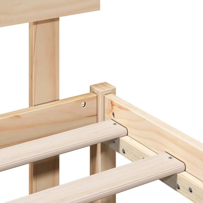 Bed Frame with Headboard Brown 100 x 200 cm Solid Pine wood