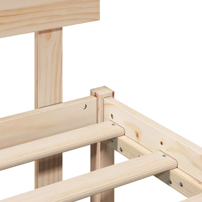 Bed Frame with Headboard Brown 160 x 200 cm Solid Pine wood