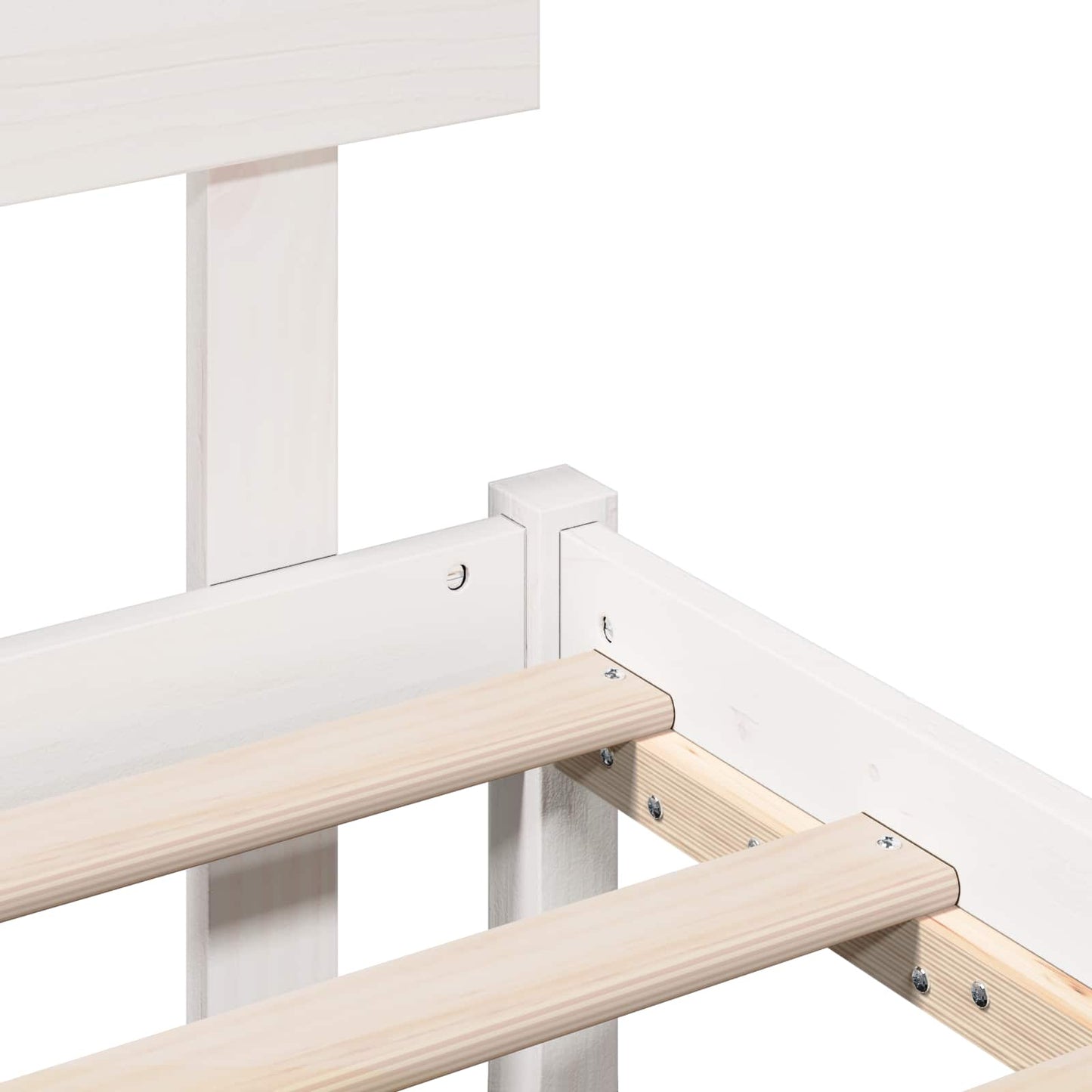 Bed Frame with Headboard White 160 x 200 cm Solid Pine wood