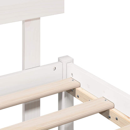 Bed Frame with Headboard Brown 140 x 200 cm Solid Pine wood