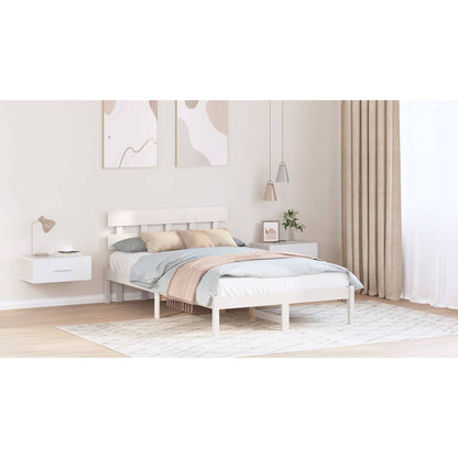 Bed Frame with Headboard White 120 x 200 cm Solid Pine wood