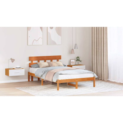 Bed Frame with Headboard Brown 120 x 200 cm Solid Pine wood