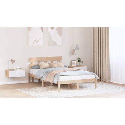 Bed Frame with Headboard Brown 120 x 190 cm Solid Pine wood