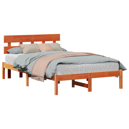 Bed Frame with Headboard Brown 120 x 190 cm Solid Pine wood