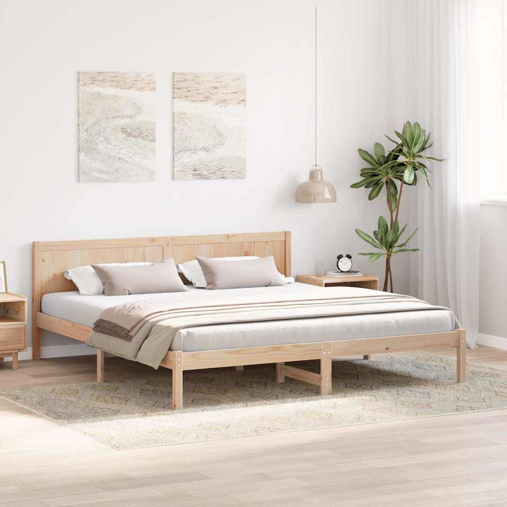 Bed Frame Brown 200 x 200 cm Solid Pine wood