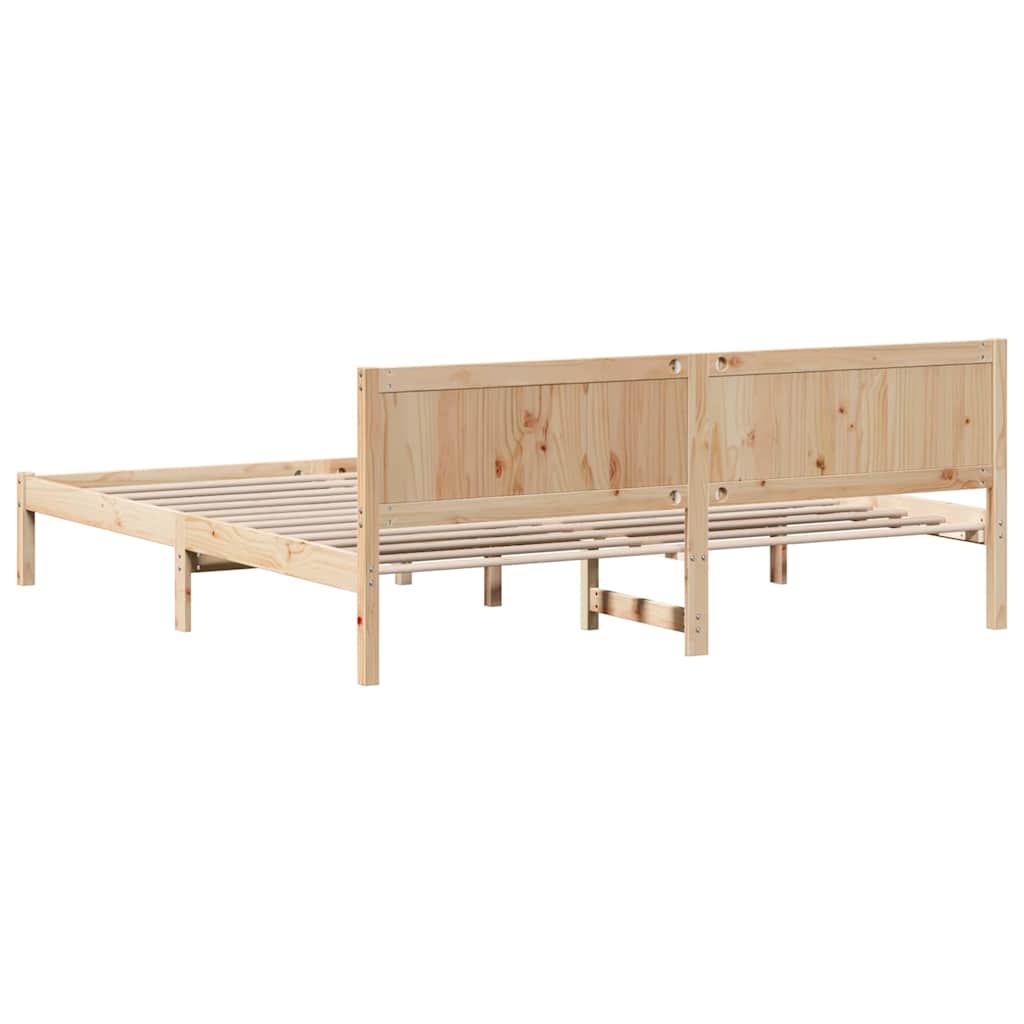 Bed Frame Brown 200 x 200 cm Solid Pine wood