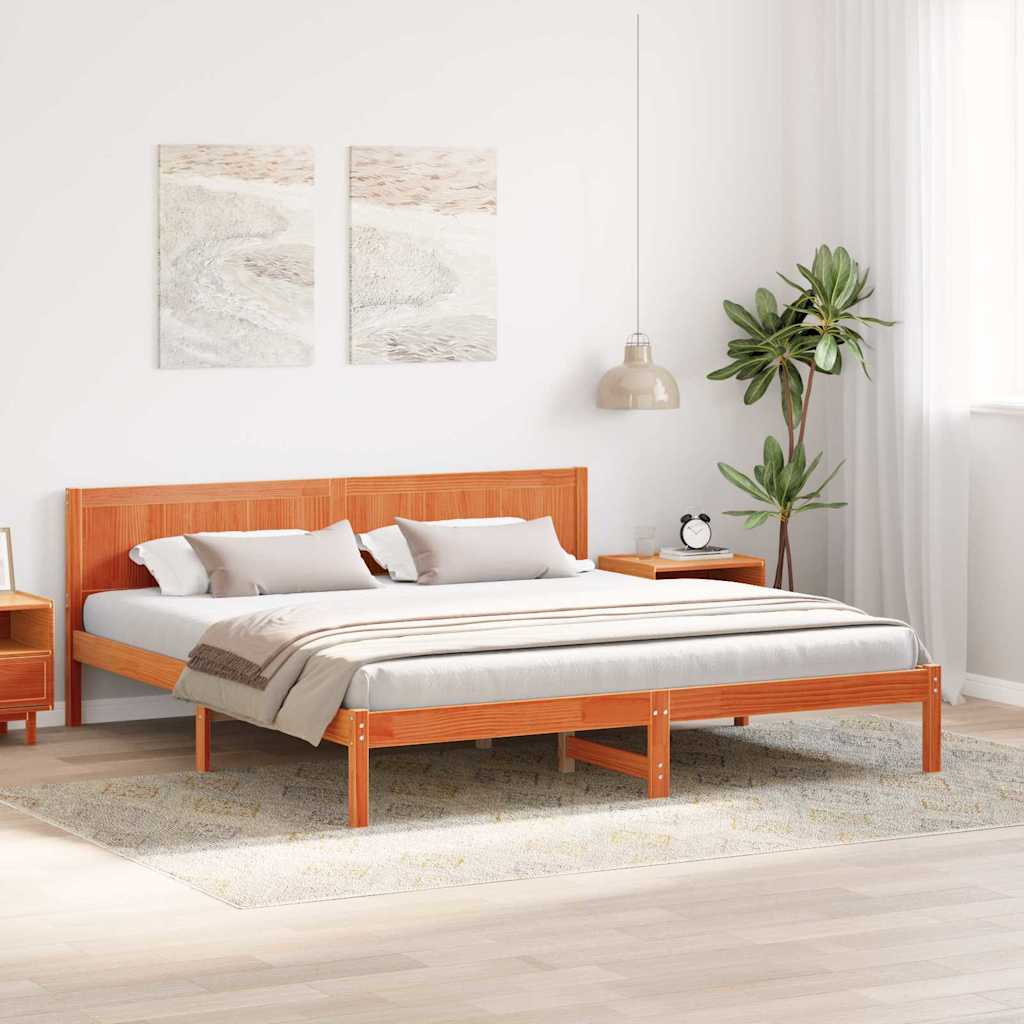 Bed Frame Brown 200 x 200 cm Solid Pine wood