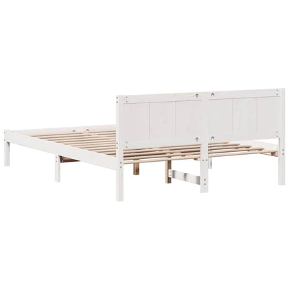 Bed Frame White 160 x 200 cm Solid Pine wood