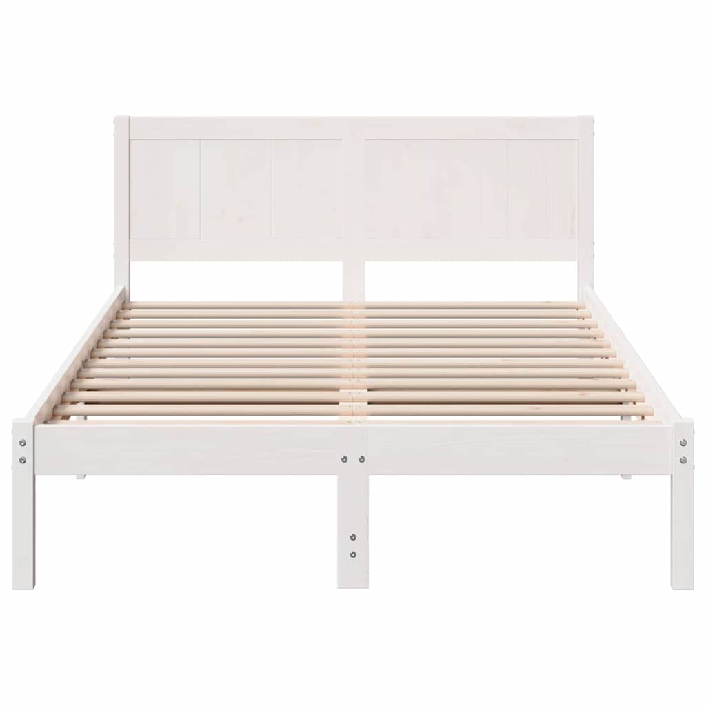 Bed Frame White 120 x 200 cm Solid Pine wood