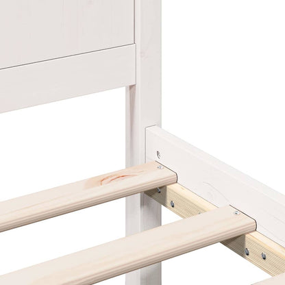 Bed Frame White 135 x 190 cm Solid Pine wood