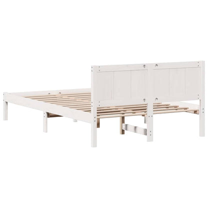 Bed Frame White 120 x 190 cm Solid Pine wood