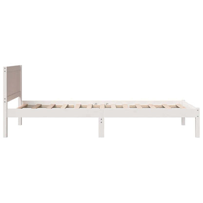 Bed Frame White 90 x 200 cm Solid Pine wood