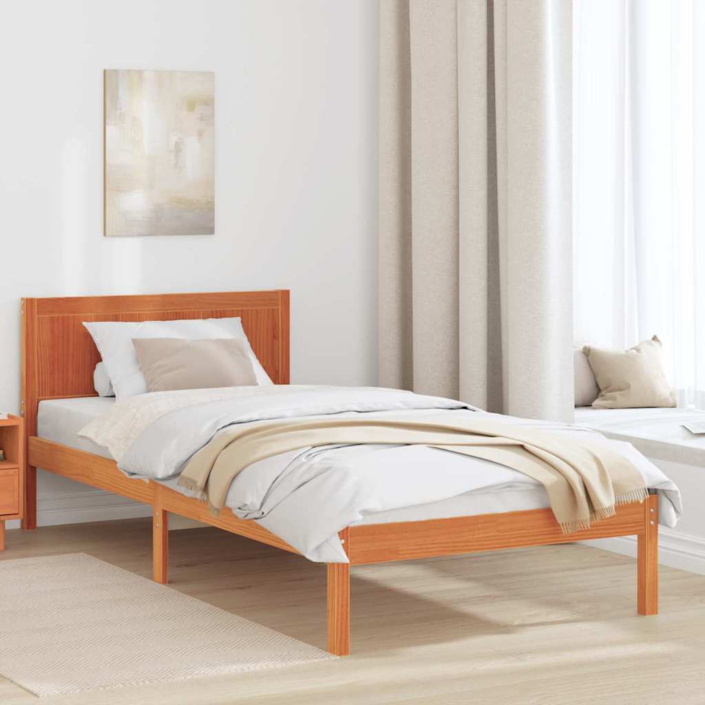 Bed Frame Brown 90 x 200 cm Solid Pine wood
