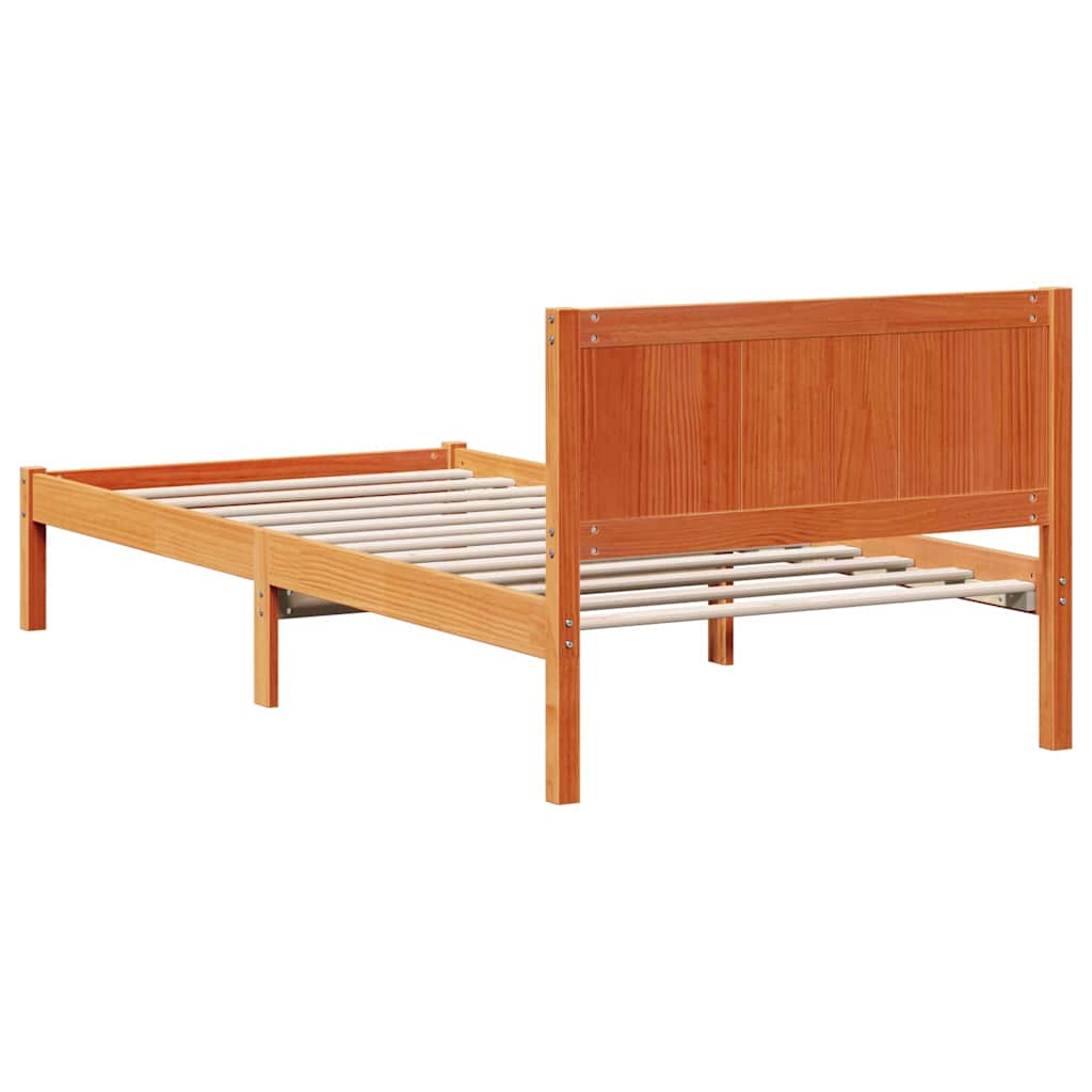 Bed Frame Brown 100 x 200 cm Solid Pine wood