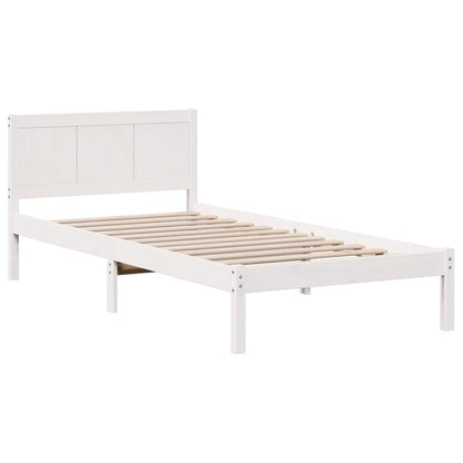Bed Frame White 90 x 190 cm Solid Pine wood