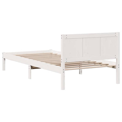 Bed Frame White 90 x 190 cm Solid Pine wood