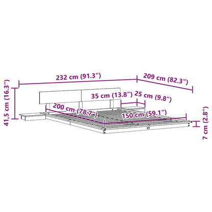 Bed Frame Brown 150 x 200 cm Wood
