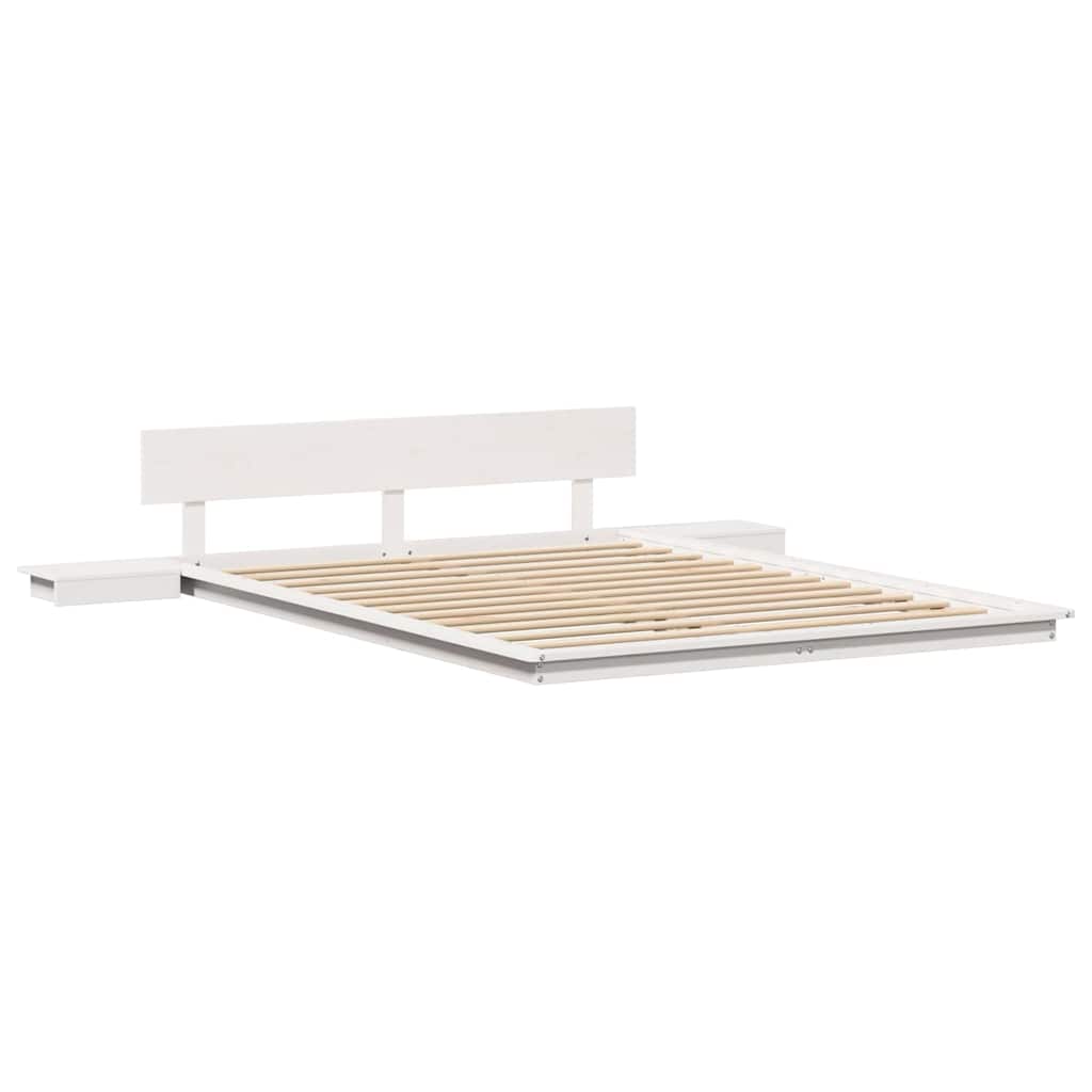 Bed Frame White 150 x 200 cm Wood