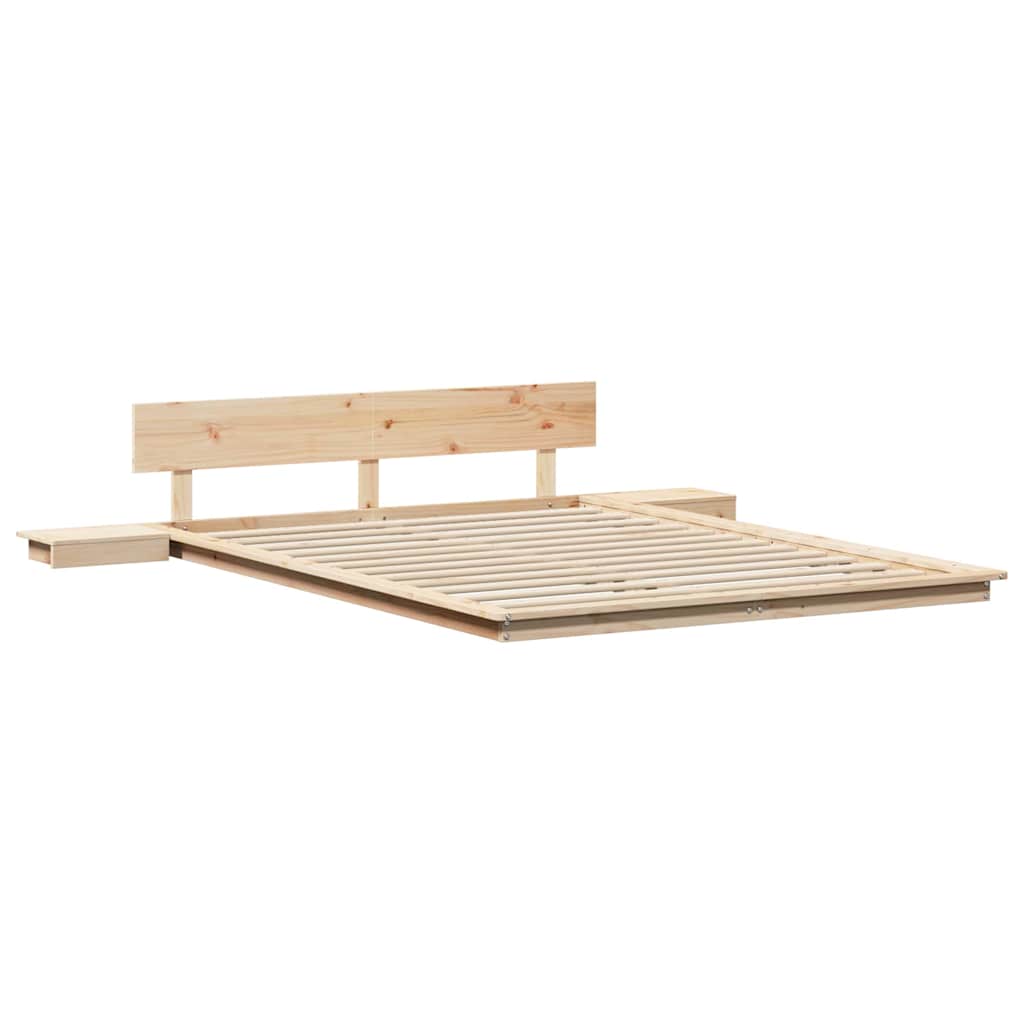 Bed Frame Brown 140 x 200 cm Wood