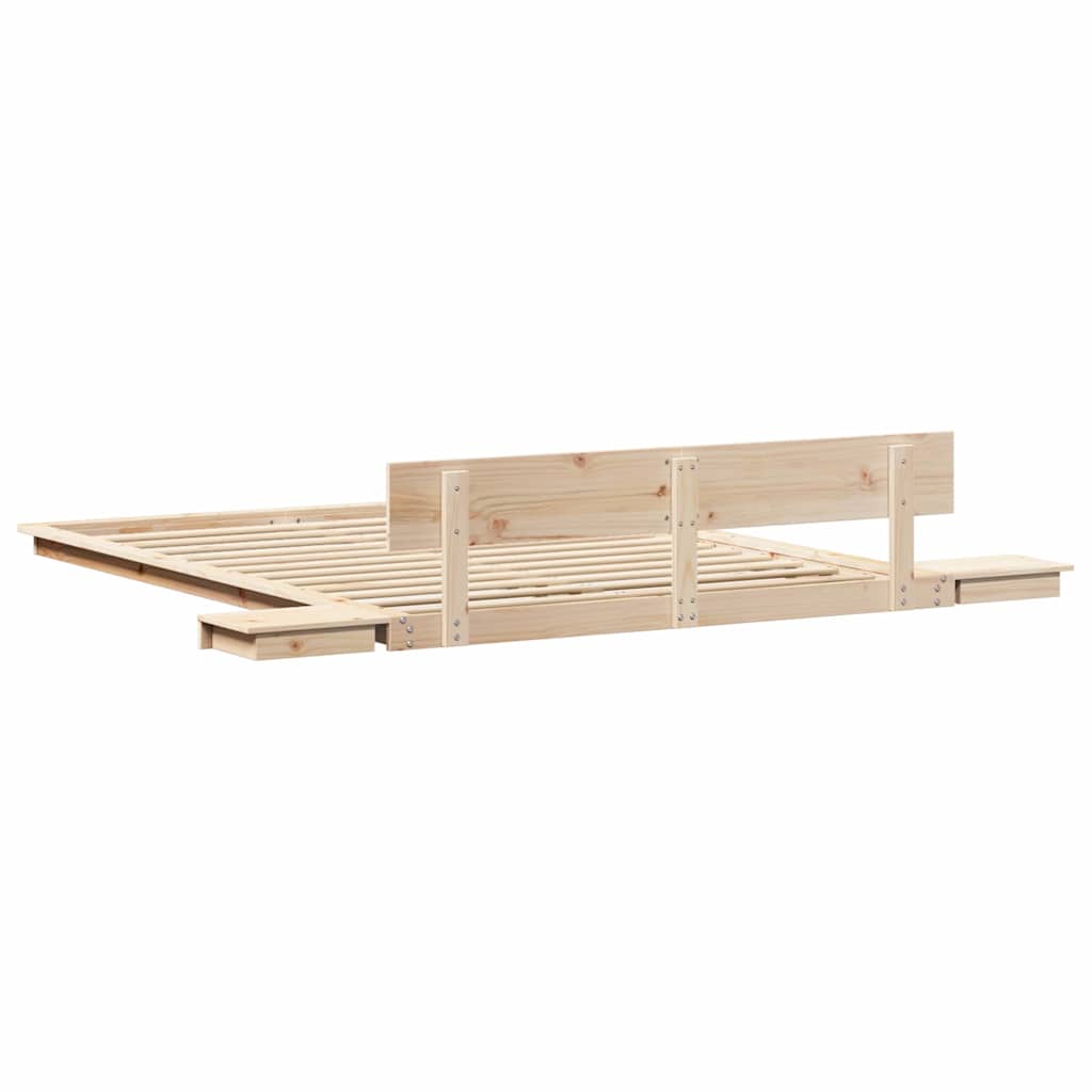 Bed Frame Brown 140 x 200 cm Wood