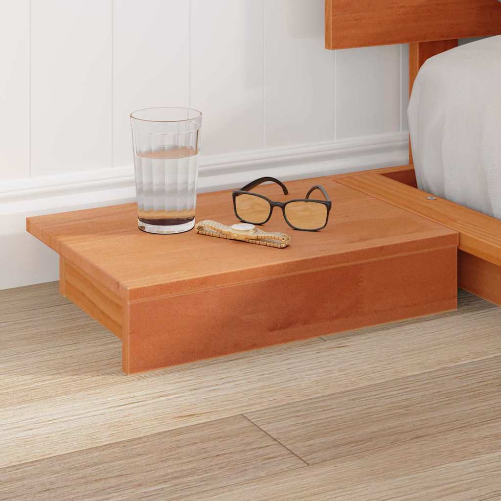 Bed Frame with Headboard with Storage Brown 140 x 200 cm Wood