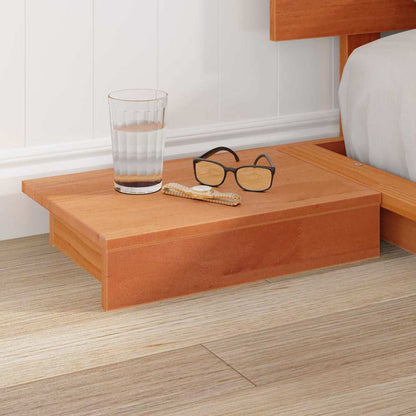 Bed Frame with Headboard with Storage Brown 140 x 200 cm Wood