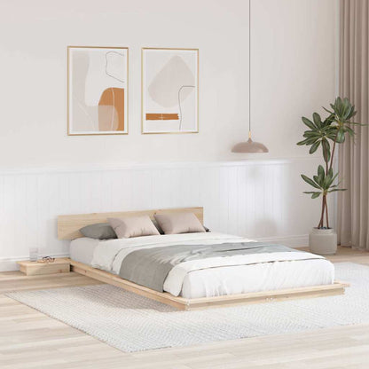 Bed Frame Brown 140 x 190 cm Wood