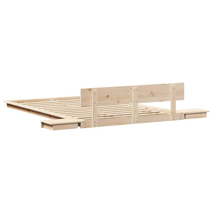 Bed Frame Brown 140 x 190 cm Wood
