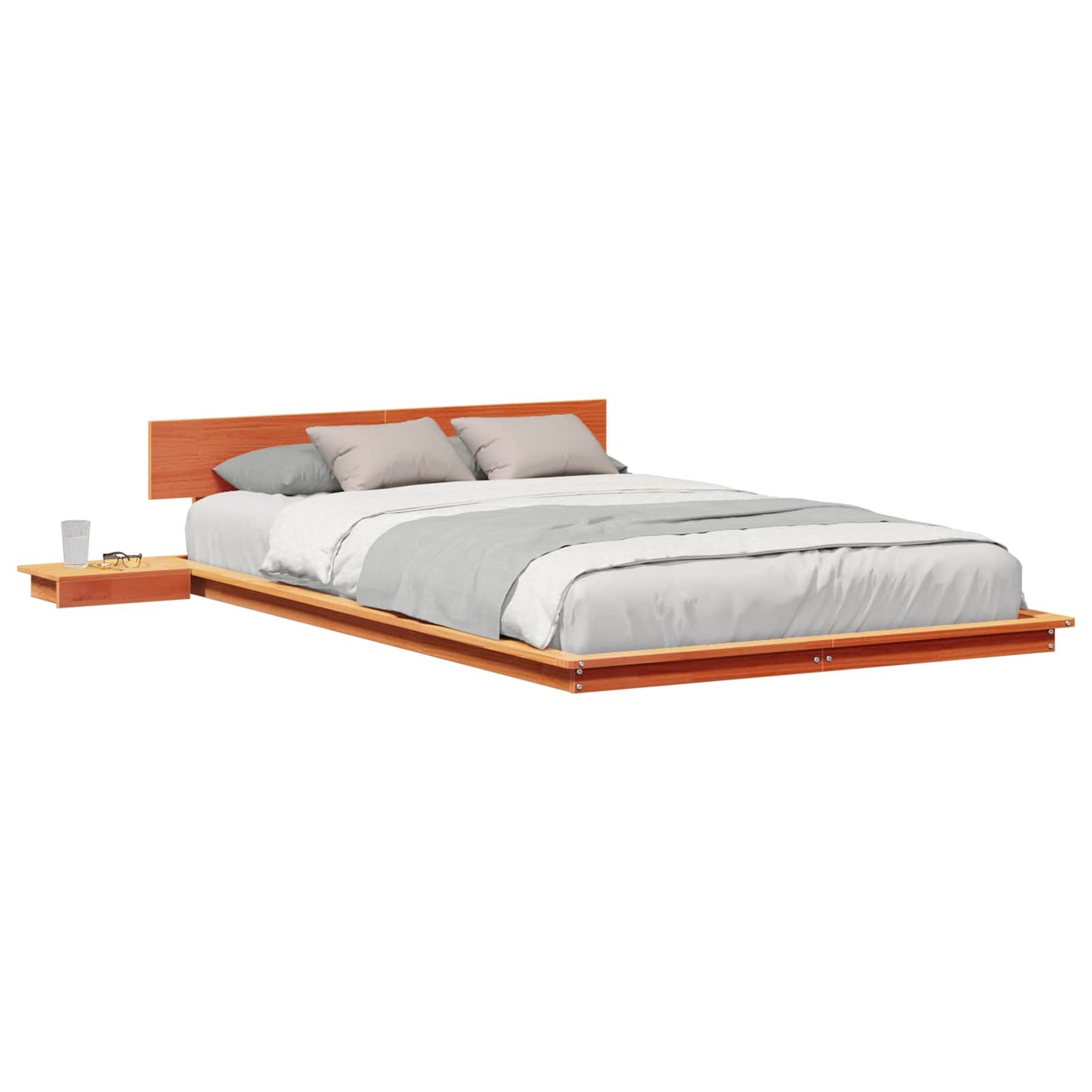 Bed Frame Brown 140 x 190 cm Wood