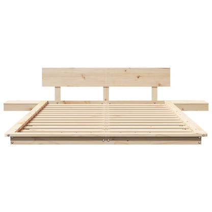 Bed Frame Brown 135 x 190 cm Wood