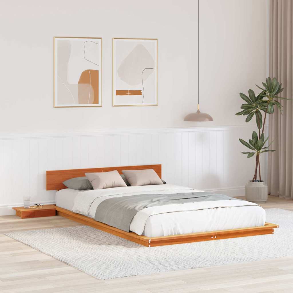 Bed Frame Brown 120 x 190 cm Wood