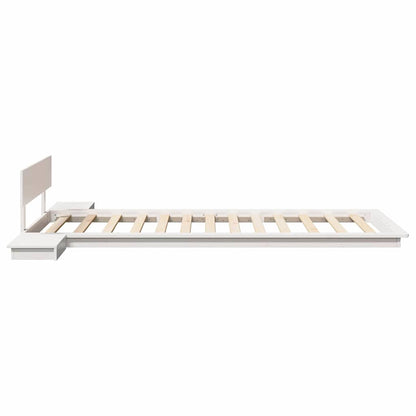 Bed Frame with Headboard with Storage White 100 x 200 cm Wood