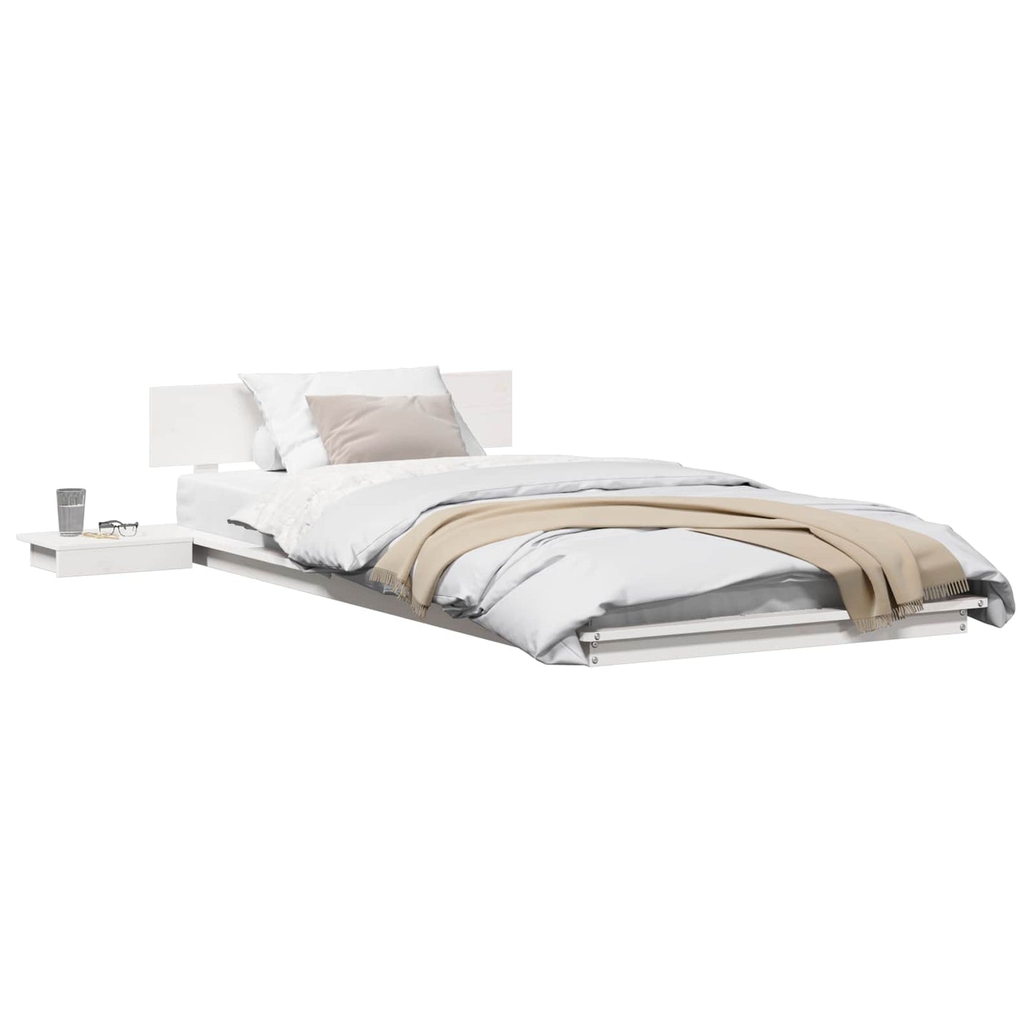 Bed Frame White 90 x 200 cm Wood