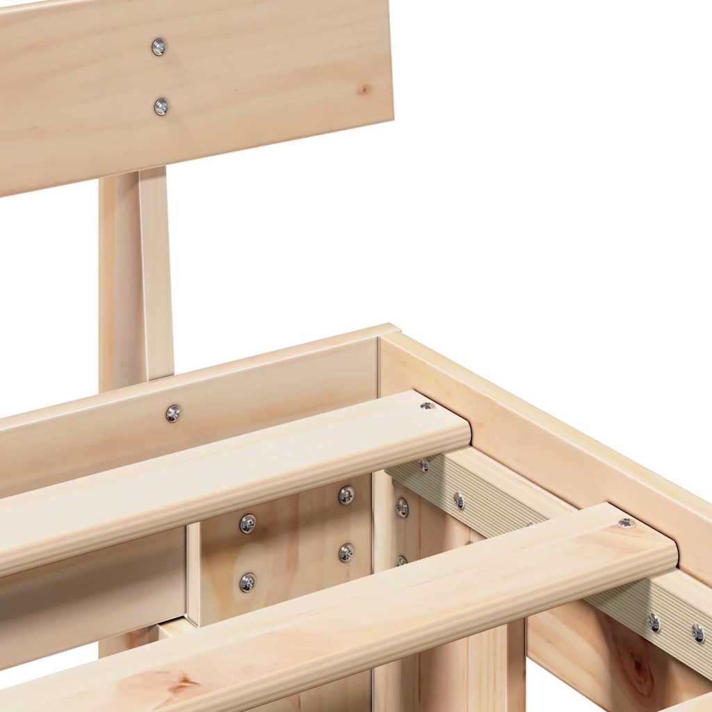 Bed Frame with Headboard Natural 80 x 200 cm Solid Pine Wood