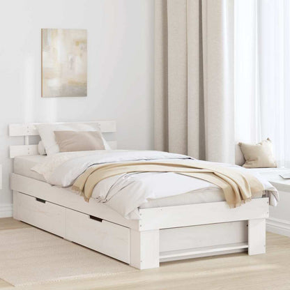 Bed Frame with Headboard White 80 x 200 cm Solid Pine Wood