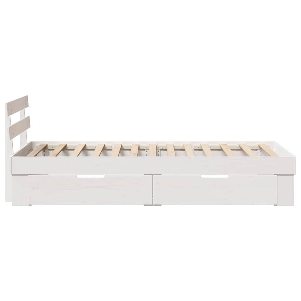 Bed Frame with Headboard White 80 x 200 cm Solid Pine Wood