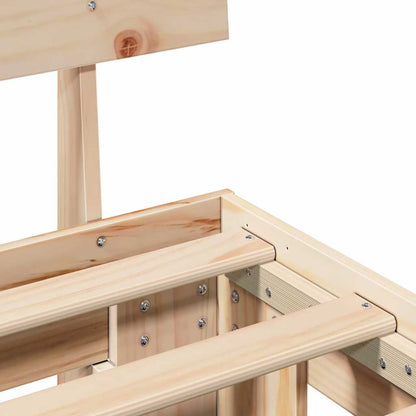 Bed Frame with Headboard Natural 150 x 200 cm Solid Pine Wood