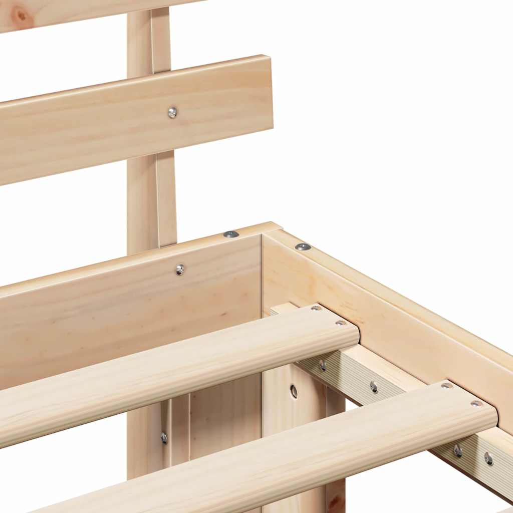 Bed Frame with Headboard Natural 180 x 200 cm Solid Pine Wood