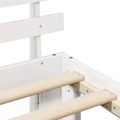 Bed Frame with Headboard White 180 x 200 cm Solid Pine Wood