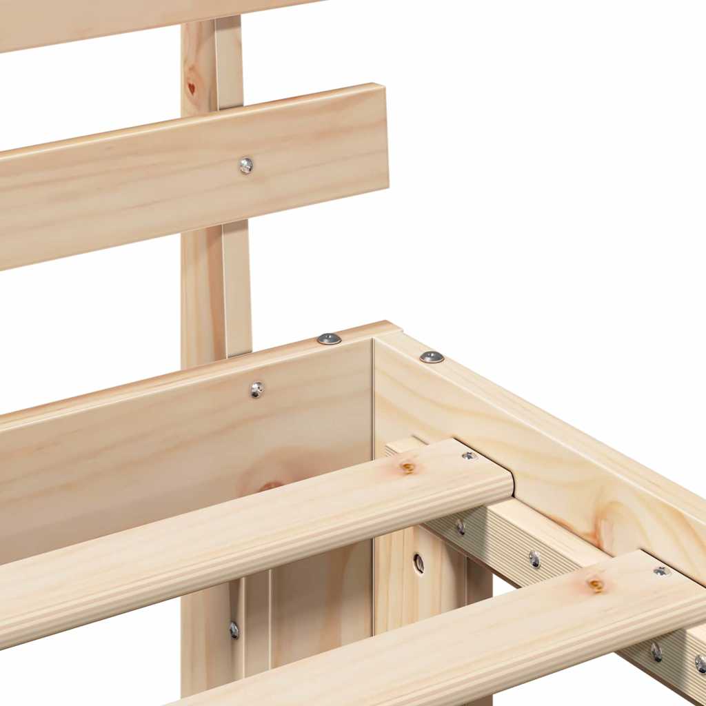Bed Frame with Headboard Natural 80 x 200 cm Solid Pine Wood