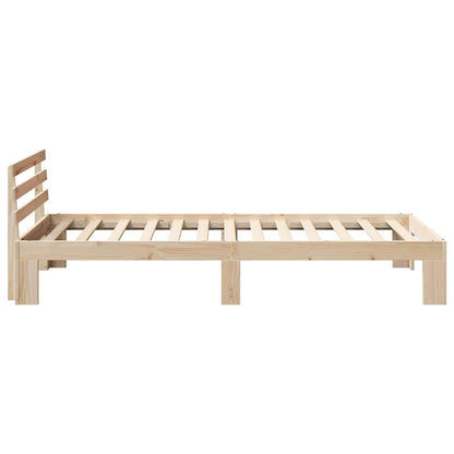 Bed Frame with Headboard Natural 80 x 200 cm Solid Pine Wood