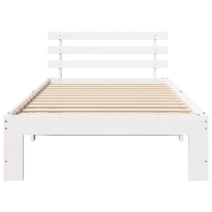 Bed Frame with Headboard White 80 x 200 cm Solid Pine Wood