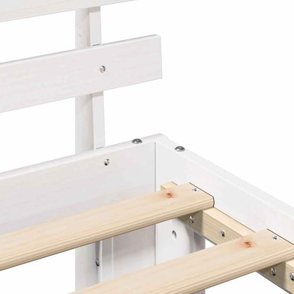 Bed Frame with Headboard White 90 x 190 cm Solid Pine Wood