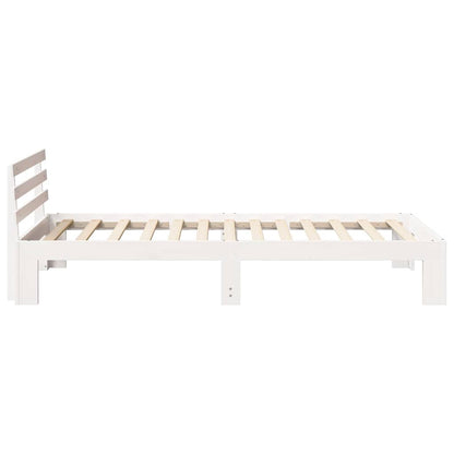 Bed Frame with Headboard White 90 x 190 cm Solid Pine Wood