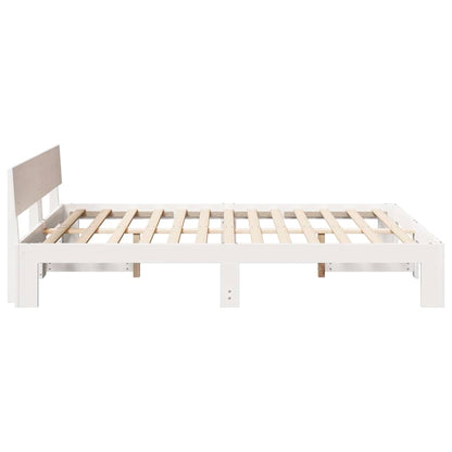 Bed Frame with Headboard White 140 x 200 cm Solid Pine Wood