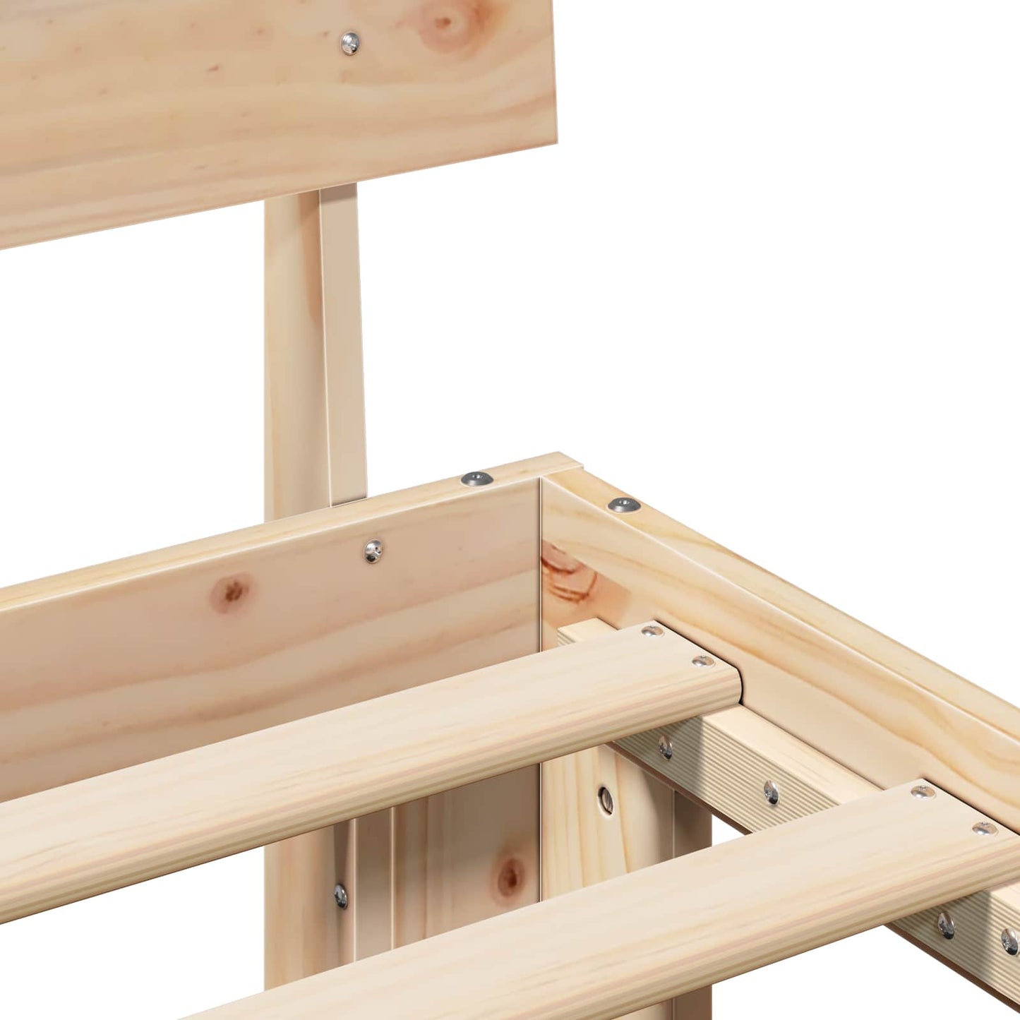 Bed Frame with Headboard Natural 90 x 200 cm Solid Pine Wood