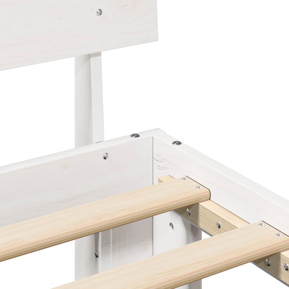 Bed Frame with Headboard White 90 x 200 cm Solid Pine Wood